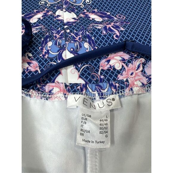 Venus Blue Pink Floral Halter Scuba Sheath Dress‎ Sz Large - Picture 4 of 6